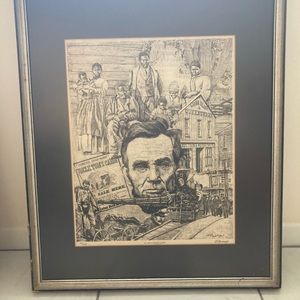 Ron Reams lithograph Abe Lincoln